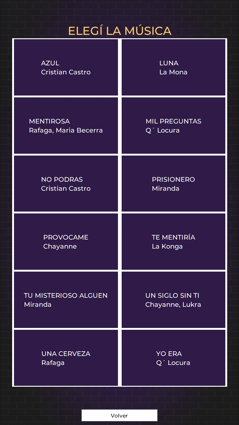 Selección de música